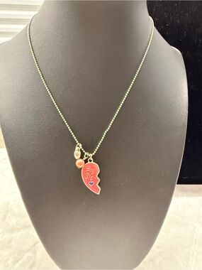 Claire's Pink 'Big Sis' Split Heart Charm Necklace